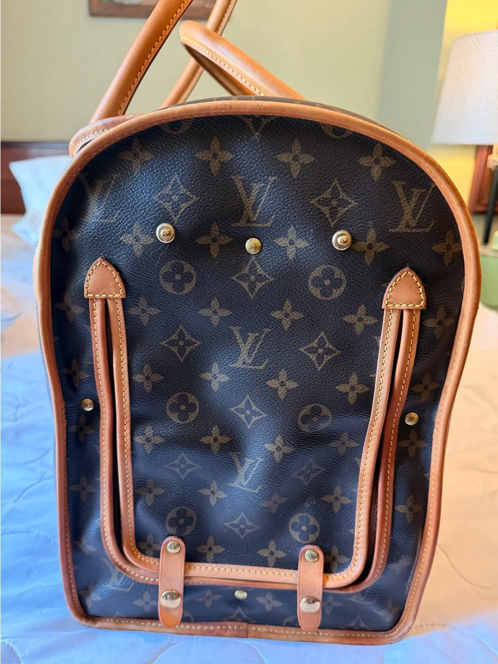 Louis Vuitton Brown Monogram Canvas Pet Carrier with Tan Leather Trim